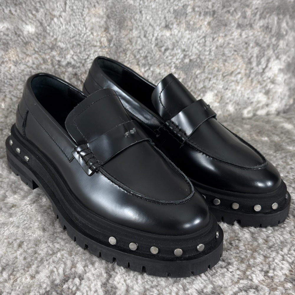 Free People Size 8 Goth Gothic Chunky Y2K Platform Teagan Tassel Loafers Black